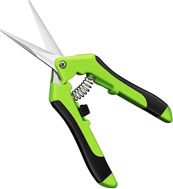 Professional Pruning Shears, Trimming Scissors - Straight Tip, Gardening Hand Pruner Pruning Shear Stainless Steel Blades Comfort Grip Locking Handle