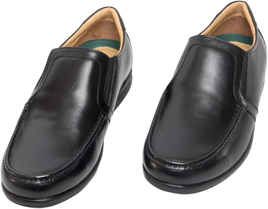 Roamers Mens Leather  Extra Wide Twin Gusset Casual Shoe