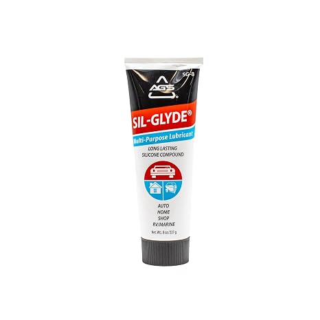 AGS Automotive Solutions SIL-Glyde Multi-Purpose All-Weather Lubricating Compound for All Surfaces - 8 oz Tube, Versitle Multi-Purpose Lubrication, All Weather, Auto, Home, Farm and Shop