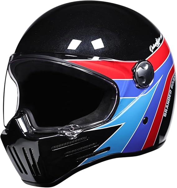 Vintage Full Face Motorcycle Helmet Helmets Jet Moto Cruiser Scooter Unisex Adult DOT Approved for Adult ATV, Motorcross, Dirt Bike, and Snowmobile Enthusiasts