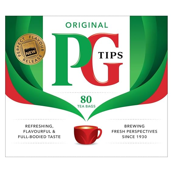 PG Tips Black Tea Bags Non-Pyramid, 80 Count (Pack of 1) | Pack of 1.