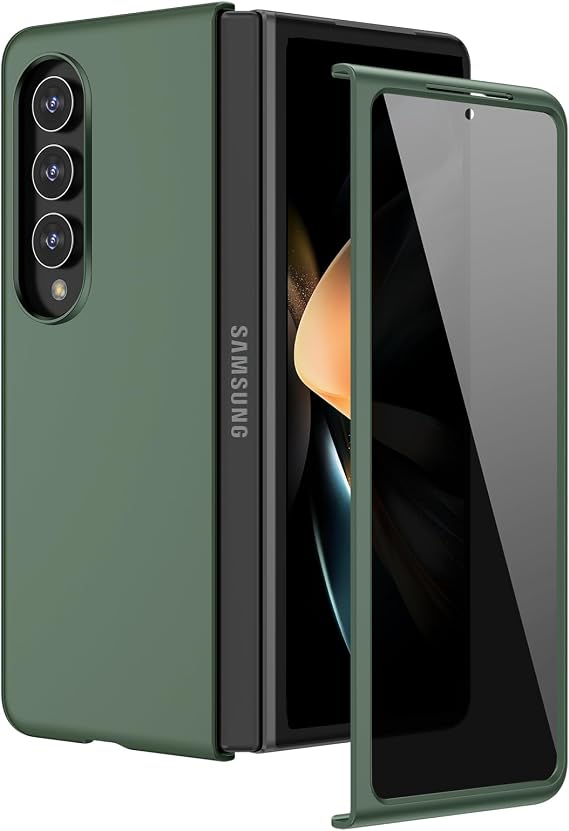 Ruky for Z Fold 4 Case with Built-in Privacy Screen Protector, Green