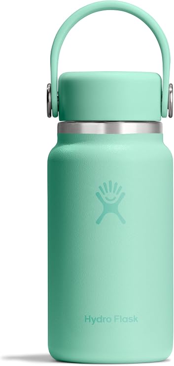 Hydro Flask Micro Bottle - Insulated Mini Leak Proof Flask for Purse or Pocket in 6.7 Oz Mermaid Green