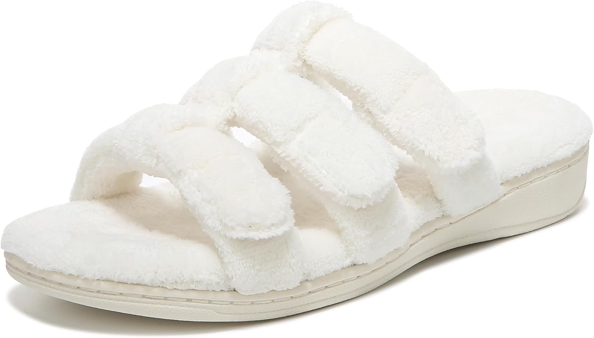 Vionic Adjustable Open-Toe Slipper with Orthotic Arch Support - Indulge Snooze