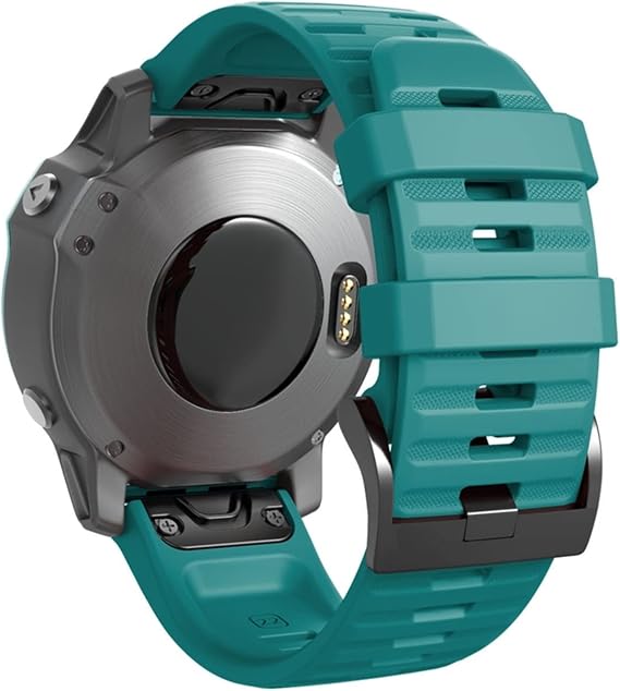 for Garmin Fenix 7 / 7X / 7s Quick Release Silicone Watch Band Wrist Strap Smart Watch Easyfit Band Strap (Color : Blue Green, Size : Fenxi 7)