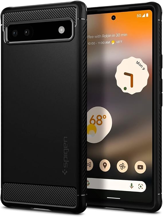 Spigen Rugged Armor Case for Google Pixel 6a - Matte Black