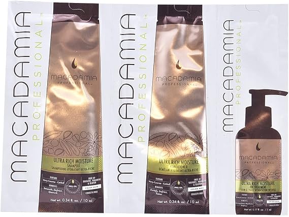 Macadamia Professional Ultra Rich Moisture Shampoo/Conditioner & Oil Treatment, 3 Count