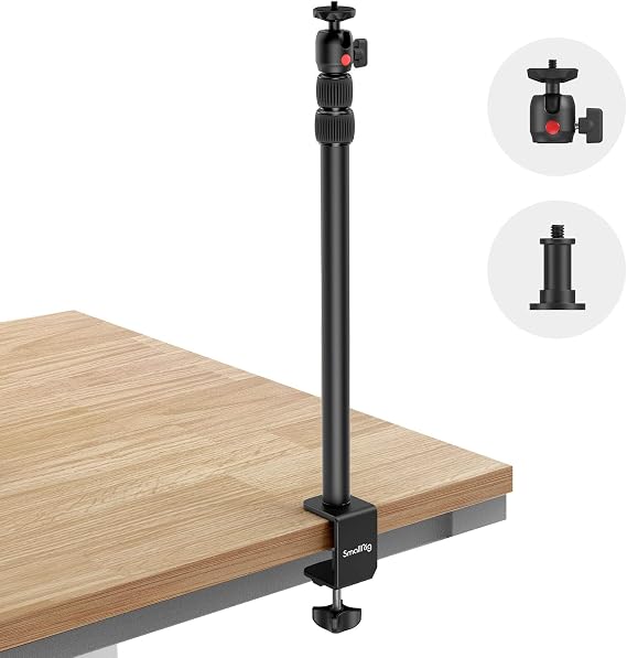 SMALLRIG Camera Mount C Stand, 15"-35" Adjustable Desk Clamp Table Tripod | Tabletop C Clamp Light Stand for Webcam, DSLR Camera, Ring Light, Live Streaming, Photo Video Shooting