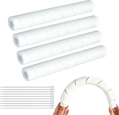 4 Pack Pipe Insulation Foam Tube, 15.74 Inch White Pool Noodles Foam Snake Pipe Wrap Protection Multi-Purpose Soft Foams Tubing for Winter Water Pipes and Outdoor Indoor Swimming Pool Handle