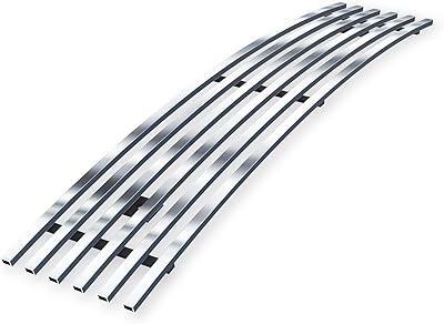 APS Premium Stainless Steel Chrome Polished 8x6 Horizontal Billet Grille Grill Insert Compatible with Ford F-150 2018 2019 2020 Lower Bumper N19-S10466F