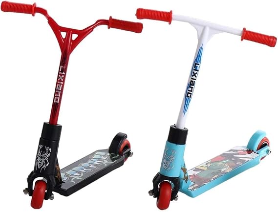 2Pcs Finger Scooter Mini,Mini Scooters Finger Board Accessories,Tiny Trick Scooter for Party Favors,Finger Training,Magic Kits and Accessories,This Product is not Suitable for Children Under 12