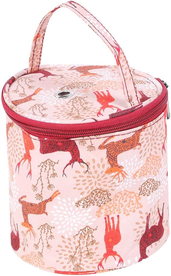 Knitting Storage Bag, Portable Yarn Crochet Storage Bag, Sewing Tool Accessories for Yarn Balls Crochet Hook(Small Barrel)