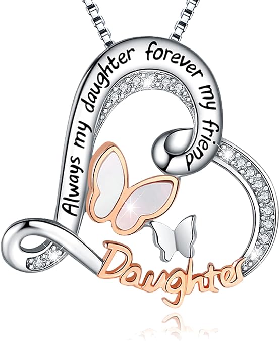 Sterling Silver Daughter Sister Necklace Jewelry Gifts for Women