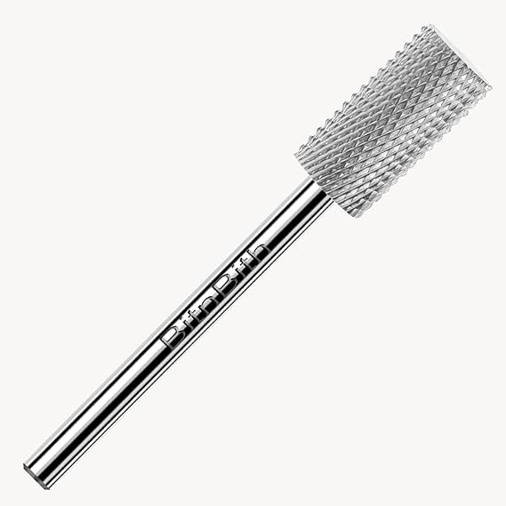 Tungsten Carbide Nail Drill Bit 3/32",Professional Cylinder Barrel Efile Nail Bit,Safety Flat Top Fast Remove Acrylic Hard Gel for Polishing Nail Art Pedicure Manicure Tech Salon & Home,Fine