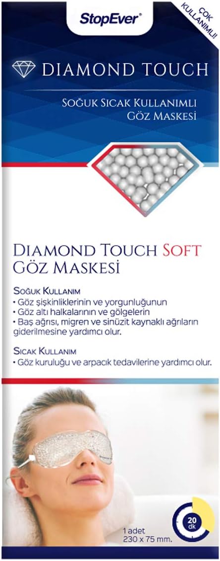 StopEver Diamond Touch Göz Maskesi | Soğuk & Sıcak Kullanıma Uygun | Migren, Sinüzit, Arpacık ve Göz Yorgunluğu için Rahatlatıcı Etki