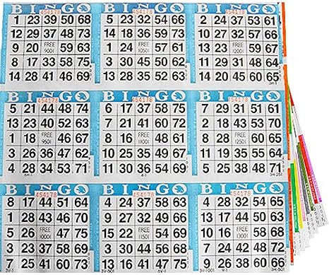 Assorted 9 on 4 Bingo Paper