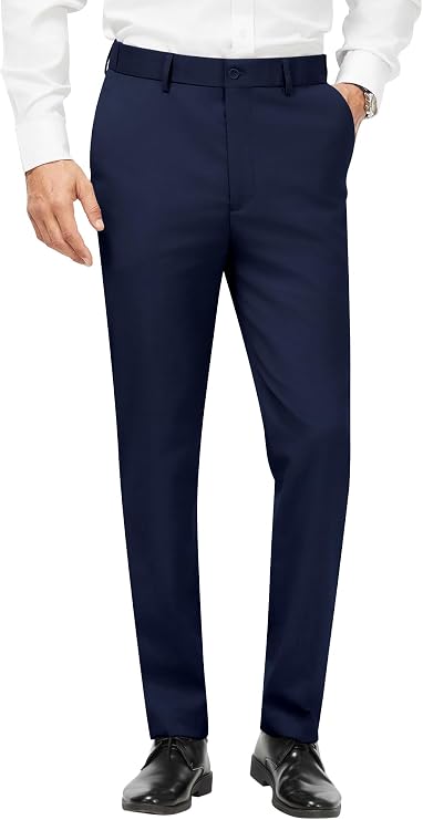 MAGE MALE Men's Stretch Dress Pants Slim Fit Skinny Tapered Suit Trousers Lightweight Business Casual Office Wear