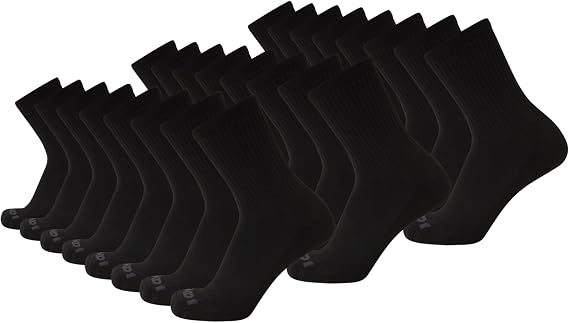 AND1 Mens Athletic Crew Socks 24 Pack Performance Cushioned Socks | Moisture-Wicking Breathable Fabric, Arch Support, Reinforced Heel and Toe, Soft Stretch Fit for Sports and Everyday Wear
