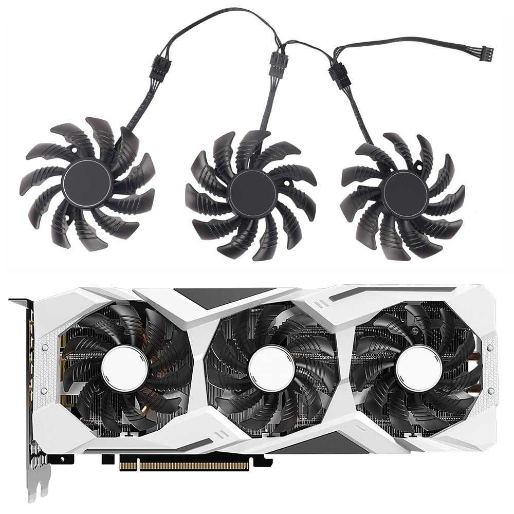 78mm 4Pin T128010SU PLD08010S12HH RX5500 RX5600 RX5700 Graphics Card Fans for Gigabyte Radeon RX 5500 5600 5700 XT GPU Cooler Full Set
