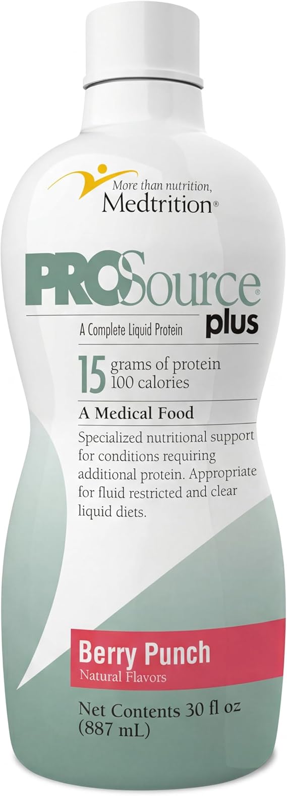 Medtrition Liquid Collagen Peptides Type I & III 15 Grams Protein per 1 oz ProSource Plus - Berry Punch (Pack of 1)