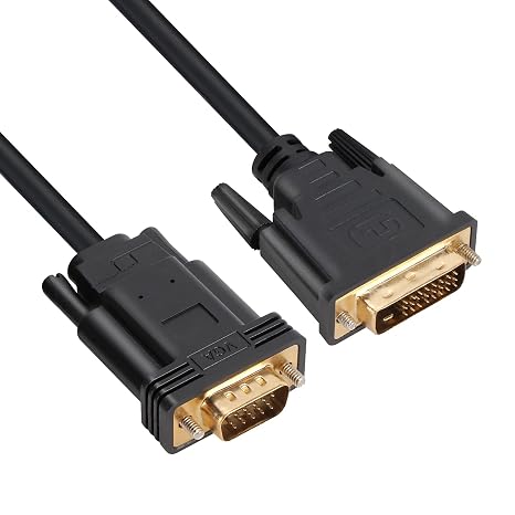 VCOM Active DVI to VGA Cable 6FT, DVI Male to VGA Male Adapter with Chip Dual Link Adapter DVD-D Male to Male Cable PC to Monitor Cord 1080P Full HD Active Converter for Monitor