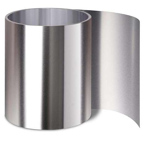 Vigorous 304 Stainless Steel Foil Roll, 6" x 5Ft Stainless Steel Sheet, Full Hard, 0.2mm Thick Stainless Steel Flashing for DIY, Arts & Crafts Project, Decoration, Protection, Kitchen and Bath