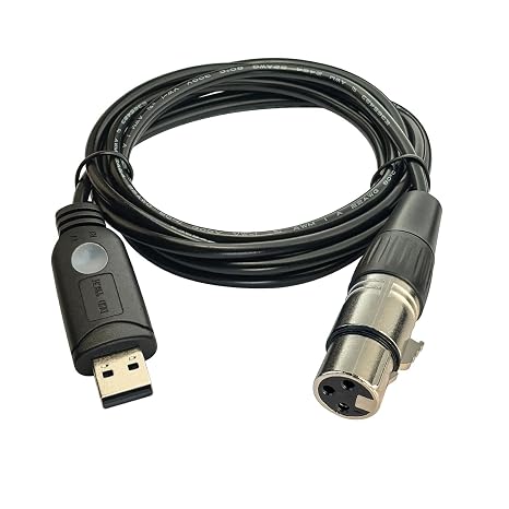 DSD TECH SH-RS09B USB to DMX Cable Support Freestyler, QLC+, Dmxcontrol, Lightkey, Lightjams, Soundswitch and Pi Open Lighting (1.8M/5.9FT)