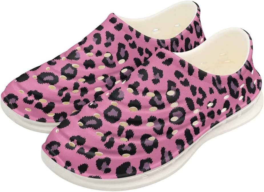 Kids Water Shoes for Girls Animal Print Garden Sandals Beach Sneakers, Slip-on Shoes Anti-Slip Quick Dry Soft