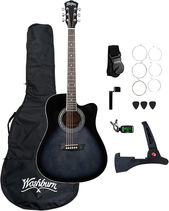Washburn WA90CE Acoustic-Electric Guitar Kit Tobacco Burst