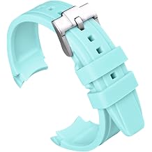 uEmoh Watch Band for Moonswatch Watch, Curved No Gap Soft Silicone Strap for Omega X Swatch Moonswatch Speedmaster 20mm Watch, Quick Release Watch Replacement Strap Men Women