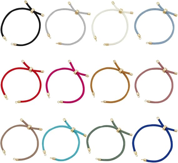 UNICRAFTALE 12Pcs 12 Colors Adjustable Bracelet Chains for DIY Jewelry
