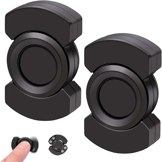 2 Fidget Spinner Adult Black 3-In-1 Fidget Slider Compact and Spinner Toy