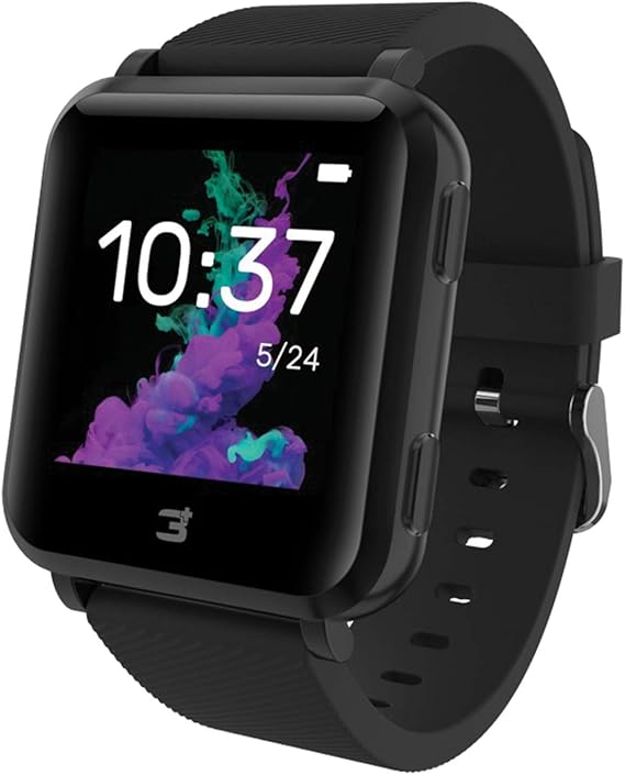 3Plus 3PL-VIBEPLUS-BK Vibe+ Smartwatch, Black