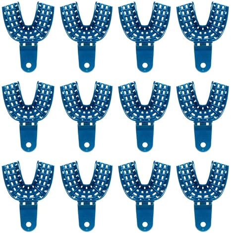 Coltene C6955 PRESIDENT Impression Tray, Autoclavable, Lower Jaw, Small, Blue (Pack of 12)