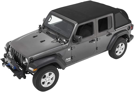 Bestop Black Twill Trektop for a 4-Door Jeep Wrangler JL, Model Years 2018 to Current, (56863-17)