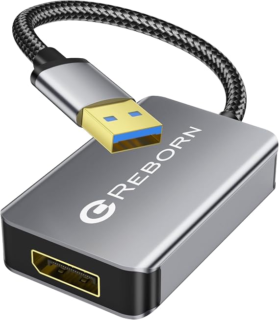 Reborn USB 3.0 to DisplayPort Adapter, 1080P@60Hz for Laptop