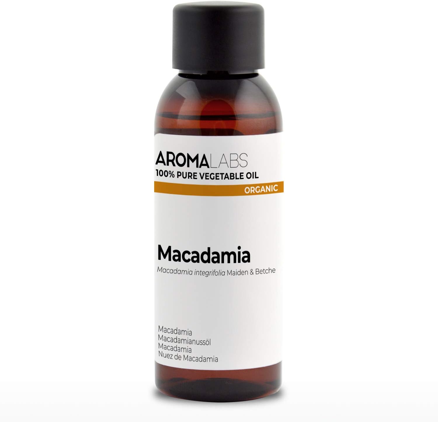 ORGANIC - MACADAMIA Oil - 50mL - 100% Pure, Natural, Cold Pressed and AB Certified - AROMA LABS French Brand