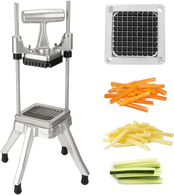 Commercial Vegetable Chopper, 3/8" Stainless Steel Dicer | 420 stainless blade, aluminum alloy frame, detachable for cleaning & storage, fast uniform dicing, for fruits & veggies