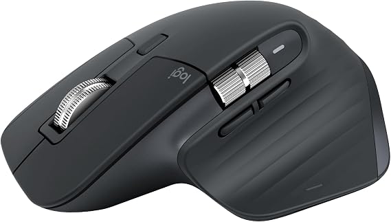 Logitech MX Master 3S Bluetooth Edition Performance Wireless Mouse, 8,000 DPI, Quiet, Ergonomic, Ultra-Fast Scroll, Multi-Device Feature, Bluetooth, Logi Bolt USB Receiver, Black