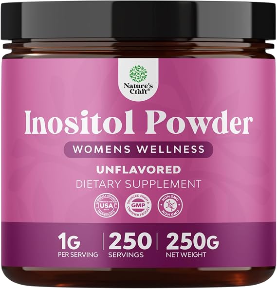 Premium Myo-Inositol & D-Chiro Inositol Powder - Fertility Support Supplement with Myo Inositol - Restore Hormone Balance & Clarity - Provides Ovarian Support - Inositol Supplement for Women - 250g | Unflavored (naturally sweet) Myo-inositol supplement for women; supports hormone balance, ovarian health & mood