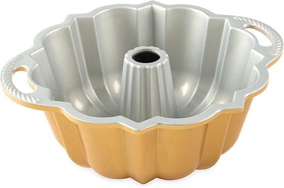 Nordic Ware 51277 Anniversary Ring cake mold, 1420 ml (6 Containers), Aluminum, Gold
