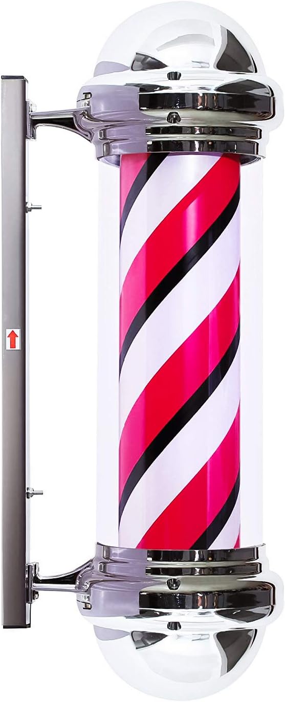 BarberPub Barber LED Rotate Pole, Hair Salon Open Sign, 8"(L) x30"(H) L016