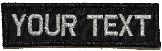 Rectangular Customizable Text 1x3 Patch w/Hook Fastener Patch - Black