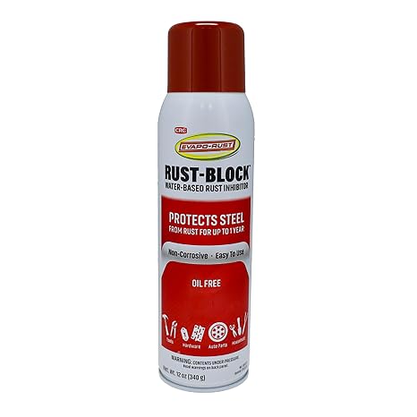 Evapo-Rust RB018 Rust-Block Water-Based Rust Inhibitor, Corrosion Inhibitor, 12 oz Aerosol Spray, Gray