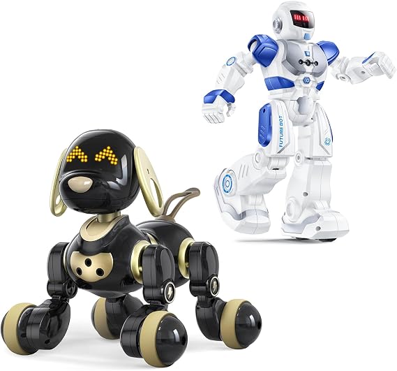 Ruko 18011 Black Robot Dog 6088 Smart Blue Robot