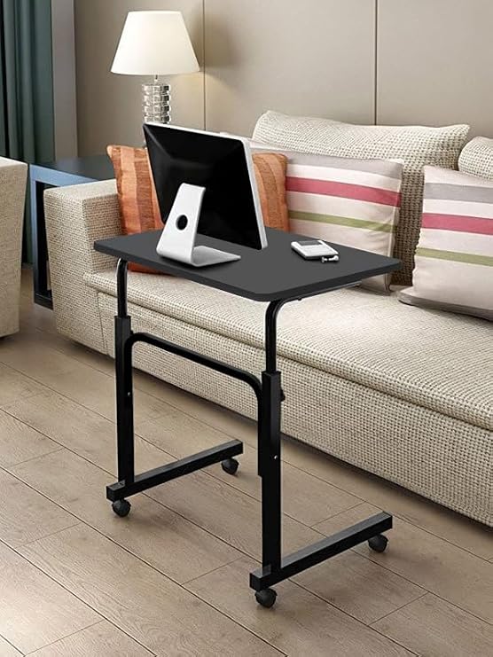 Yükseklik Ayarlı Laptop Sehpası ve Çalışma Masası - Antrasit (Tekerli) 70x40