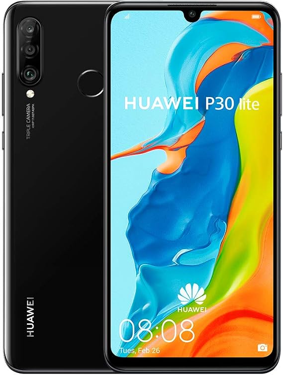 HUAWEI P30 Lite 128 GB 6.15 inch FHD Dewdrop Display Smartphone with MP AI Ultra-wide Triple Camera, 4GB RAM, Android 9.0 Sim-Free Mobile Phone, Single SIM, UK Version, Black