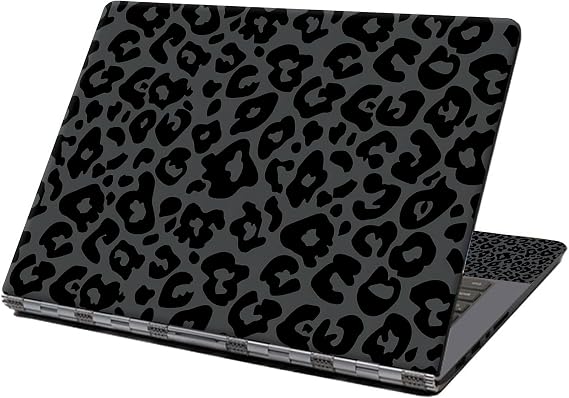 Laptop Skin Sticker Decal 12" 13" 13.3" 14" 15" 15.6",Waterproof Scratch Resistant Vinyl,Reusable Easy to Apply,for MacBook HP Dell Notebooks Netbooks Laptop,2 Wrist Pads,Black Green Leopard Print