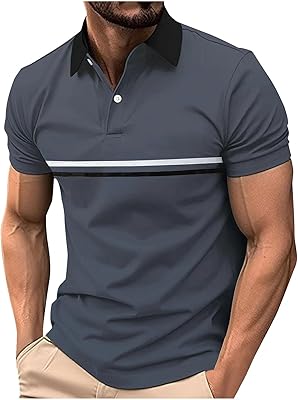 Golf Shirts for Men Short Sleeve Shirts Moisture Wicking Golf Shirts Athletic T-Shirts Lapel Shirts Casual Golf Shirts