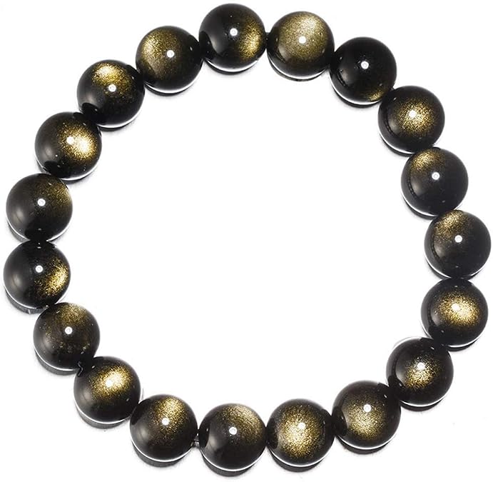 Gold Sheen Obsidian Bracelet Talisman Bead Divine Masculine Within
